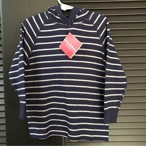 Hanna Andersson Blue/Gray Striped Long Sleeve Hoodie Shirt, Size 3 New with Tags
